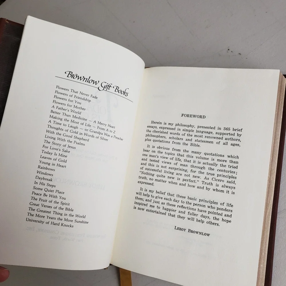 Today Is Mine Leroy Brownlow Burgundy Bonded Leather Daily Devotional 1972 ISBN